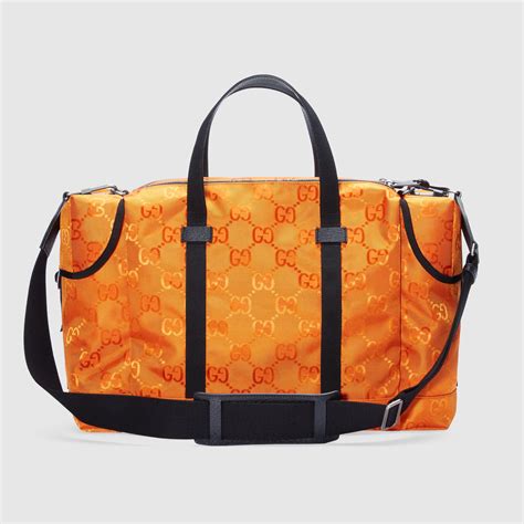 orange gucci bags|orange Gucci duffle bag.